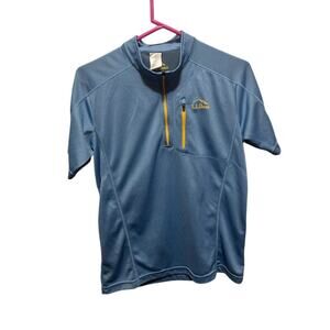 L. L. Bean Bike Shirt Cycling Jersey Blue yellow Running 1/2 zip Athletic Men L